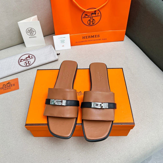 Giulia Sandal Brown Black Calfskin