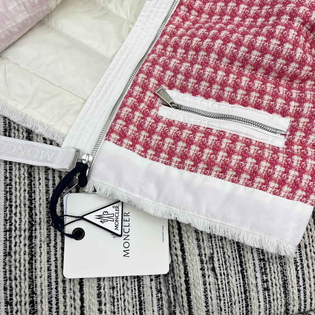 Moncler Style Short Tweed Hooded Down Puffer Jacket – Style 255