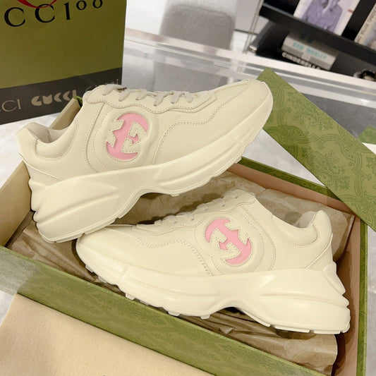 GG Rhyton Trainer Leather White Pink