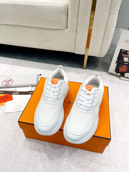 GIGA SNEAKER IN WHITE CREAM STITCHED MESH AND CALFSKIN