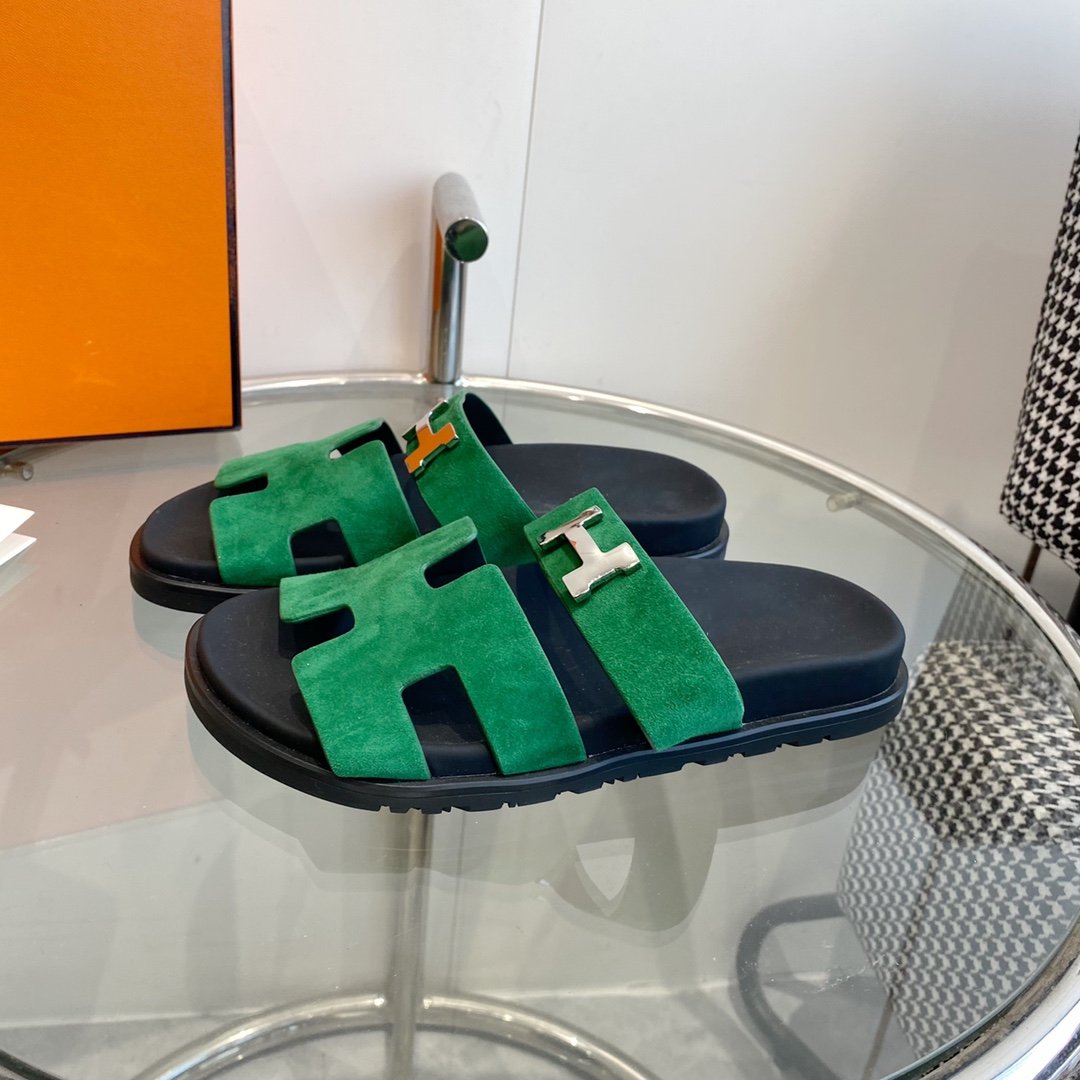 Chypre Sandal Green Suede