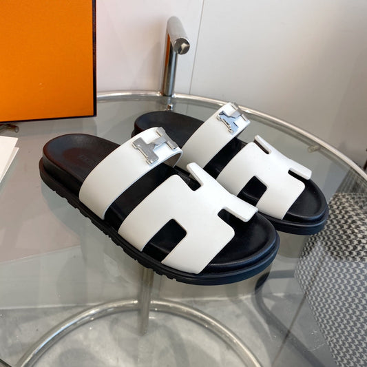 Chypre Sandal White Leather