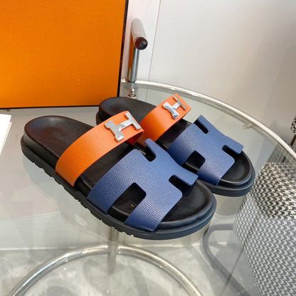 Chypre Sandal Charcoal Blue Leather