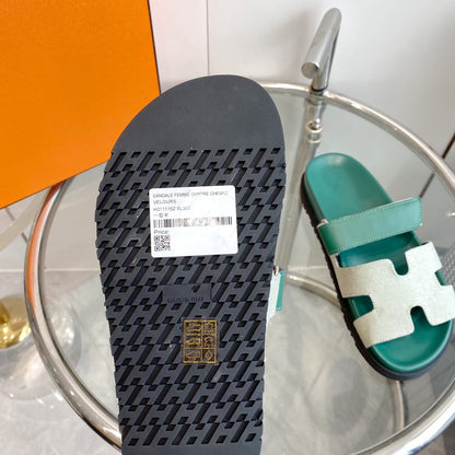 Chypre Canvas Sandal Tiff Leather