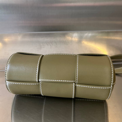 SMALL CYLINDER CASSETTE 21 IN TOBACCO BROWN CALFSKIN