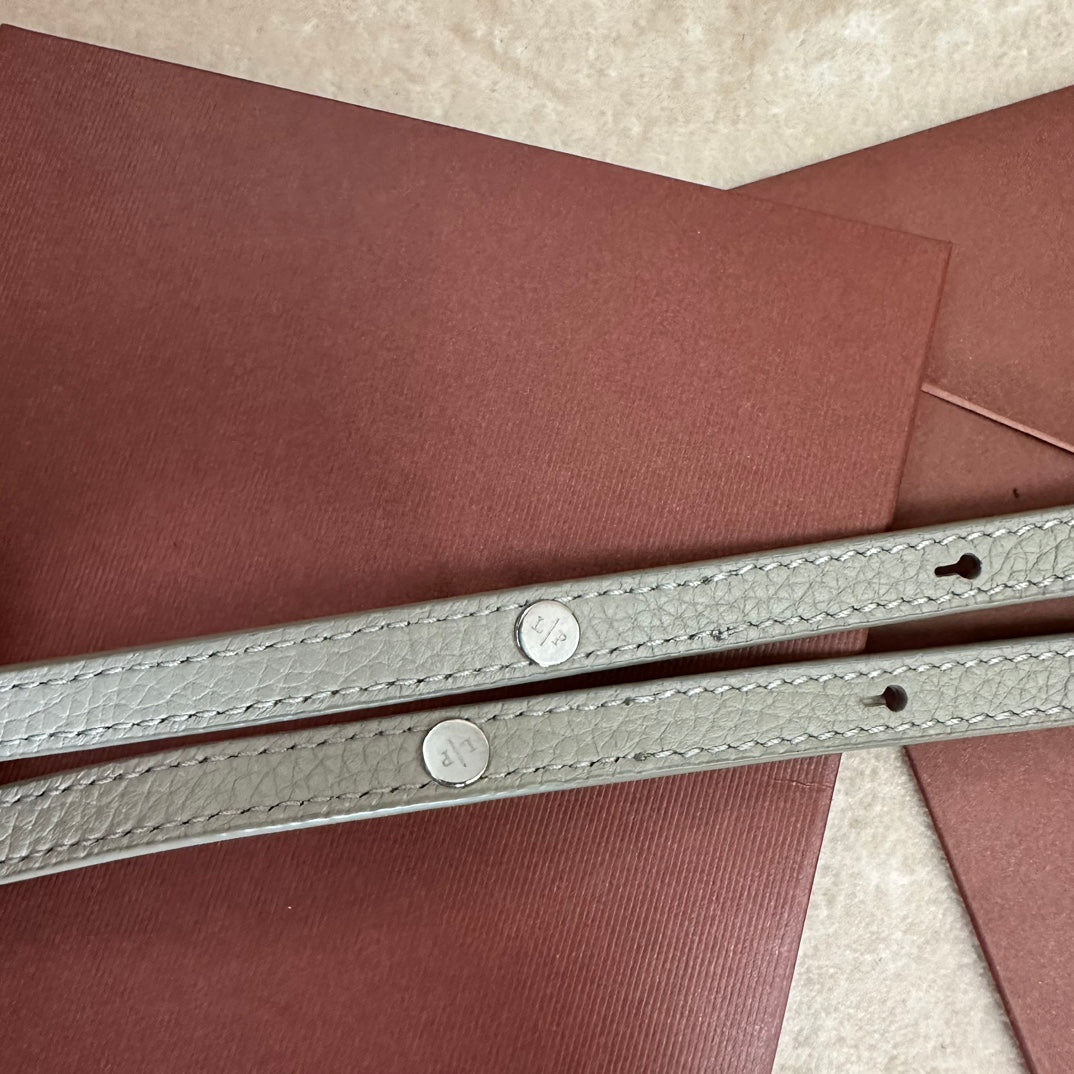 EXTRA POCKET BACKPACK L23.5 IN PEARL GRAY CALFSKIN WITH SILVER HARDWARE