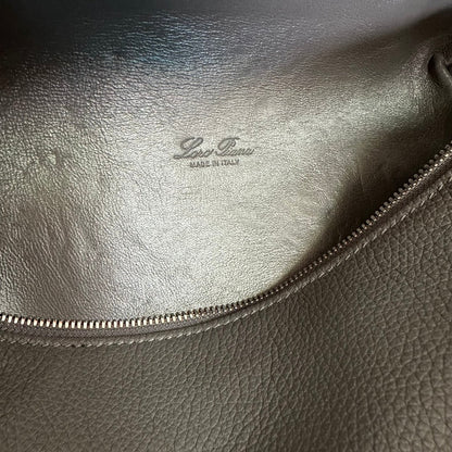 EXTRA POCKET BACKPACK L23.5 IN GRAY CALFSKIN WITH SILVER HARDWARE