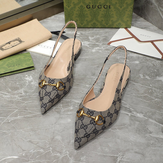 GG  Flat Sandals Black Caro