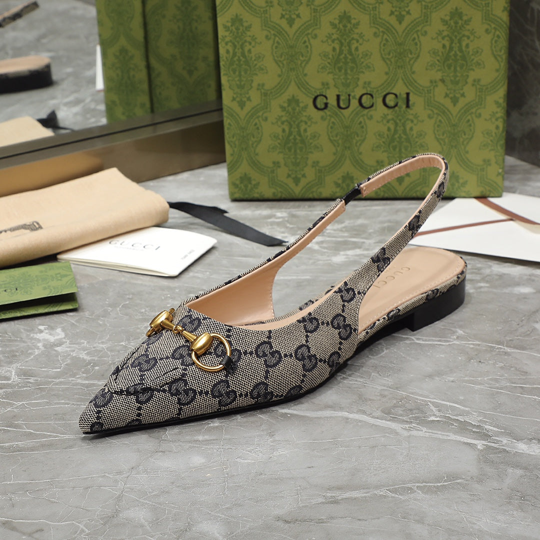 GG  Flat Sandals Black Caro