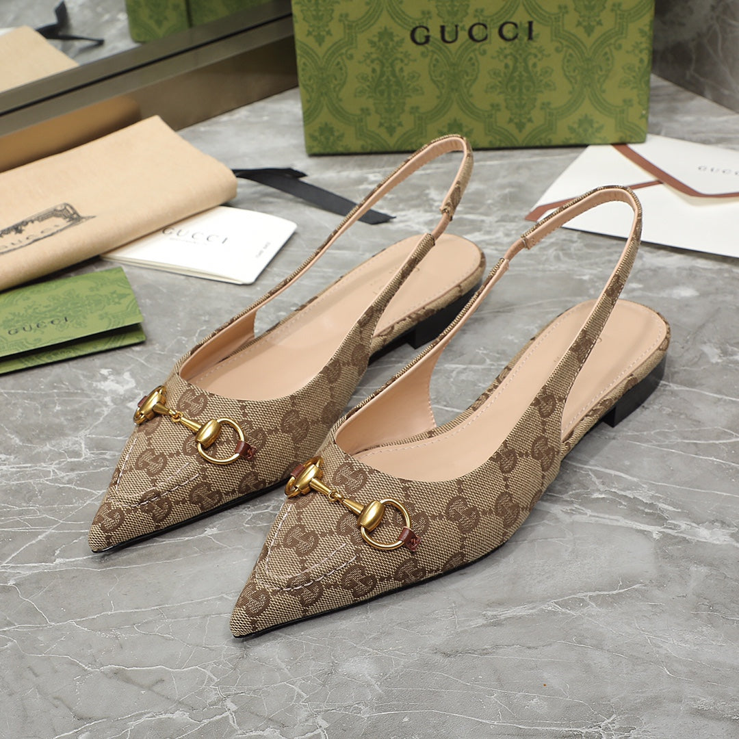 GG  Flat Sandals Brown Caro