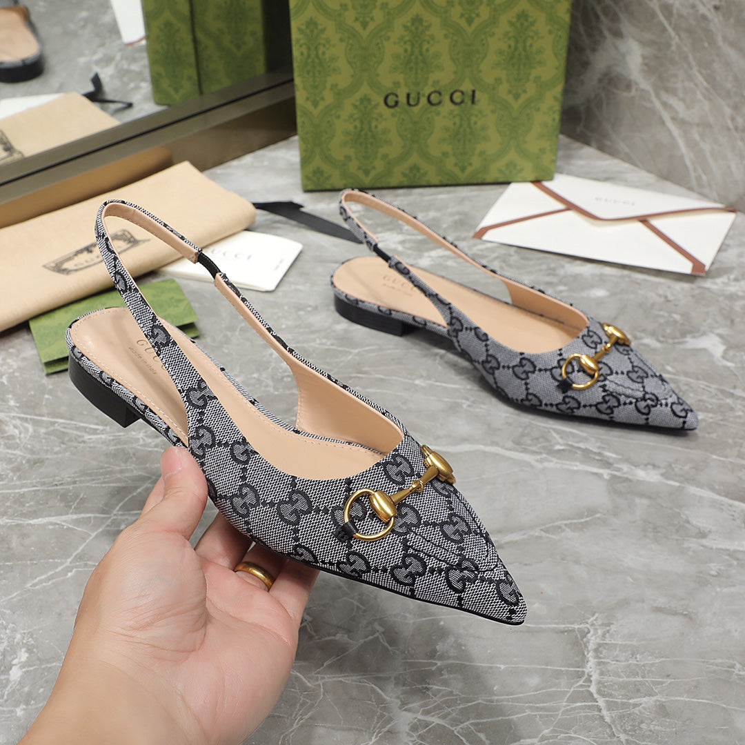 GG  Flat Sandals Grey caro