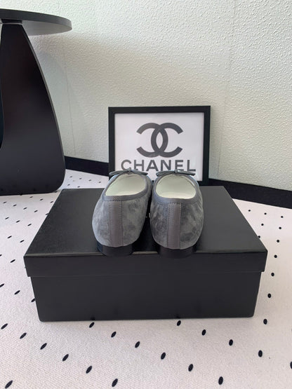 BALLET FLAT GREY MIX LIGHT BLUE VELVET