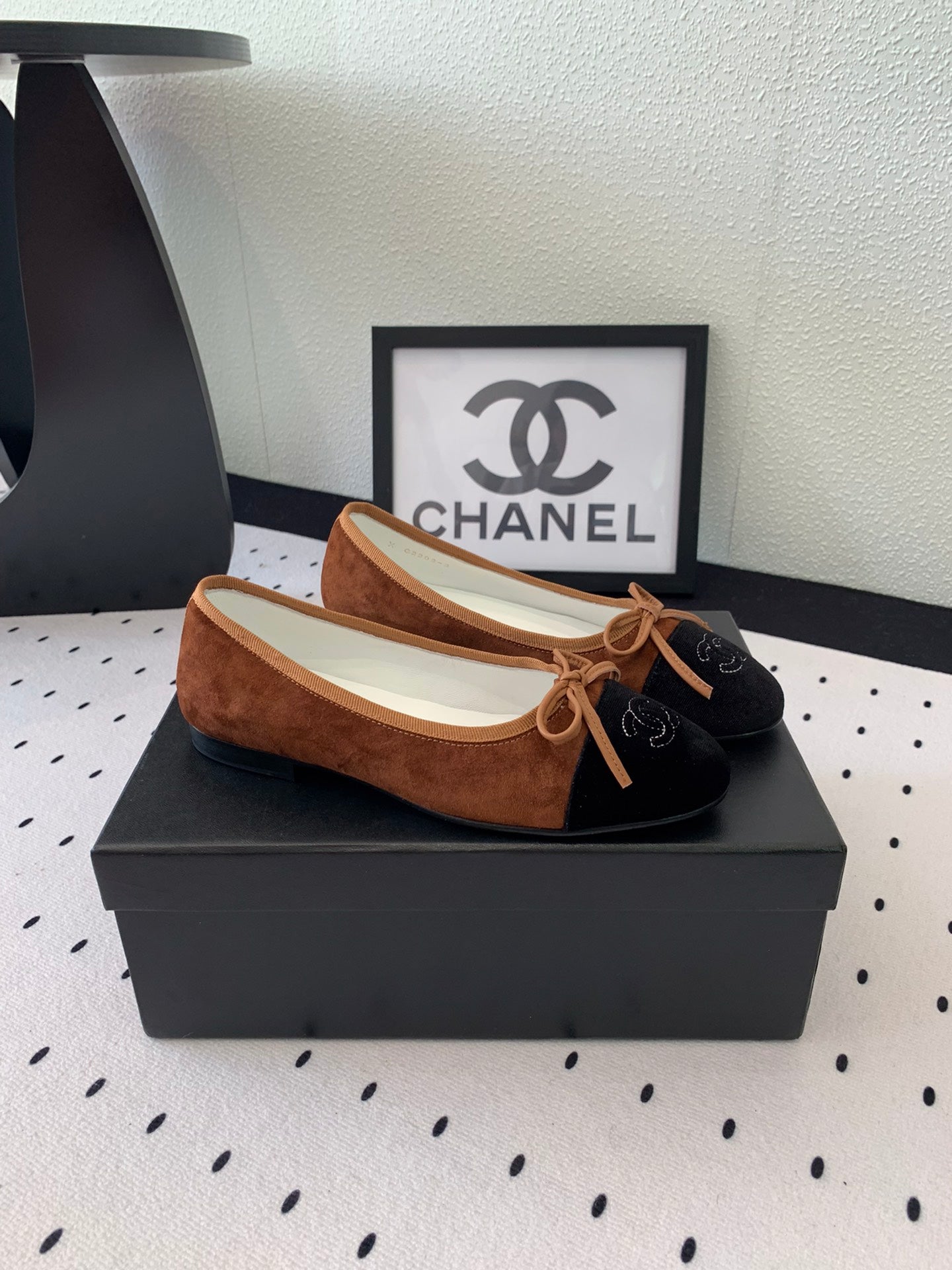 BALLET FLAT BROWN MIX BLACK VELVET