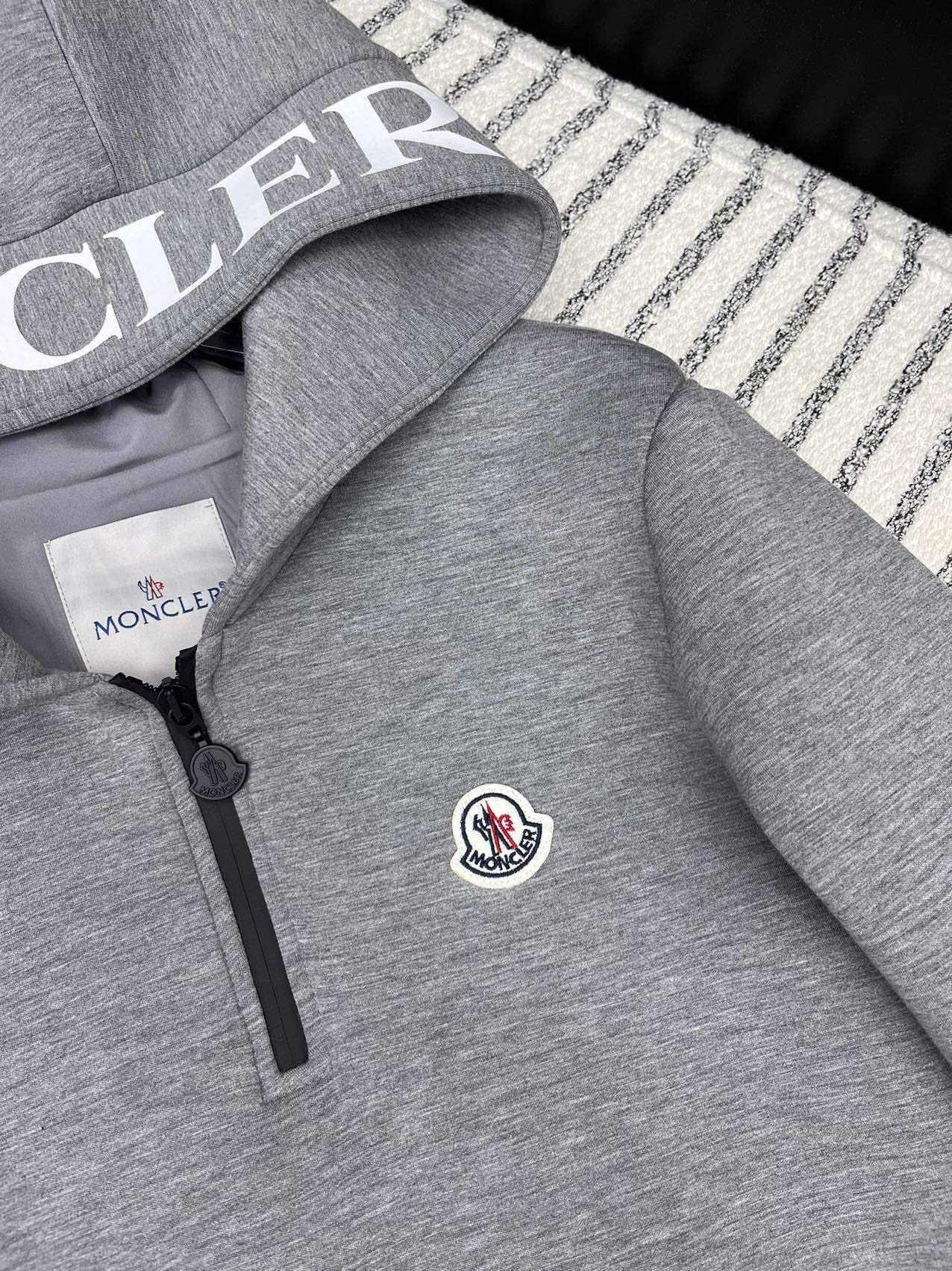 Moncler Style Women’s Hooded Mid-Length Sweatshirt Dress – Style 252314