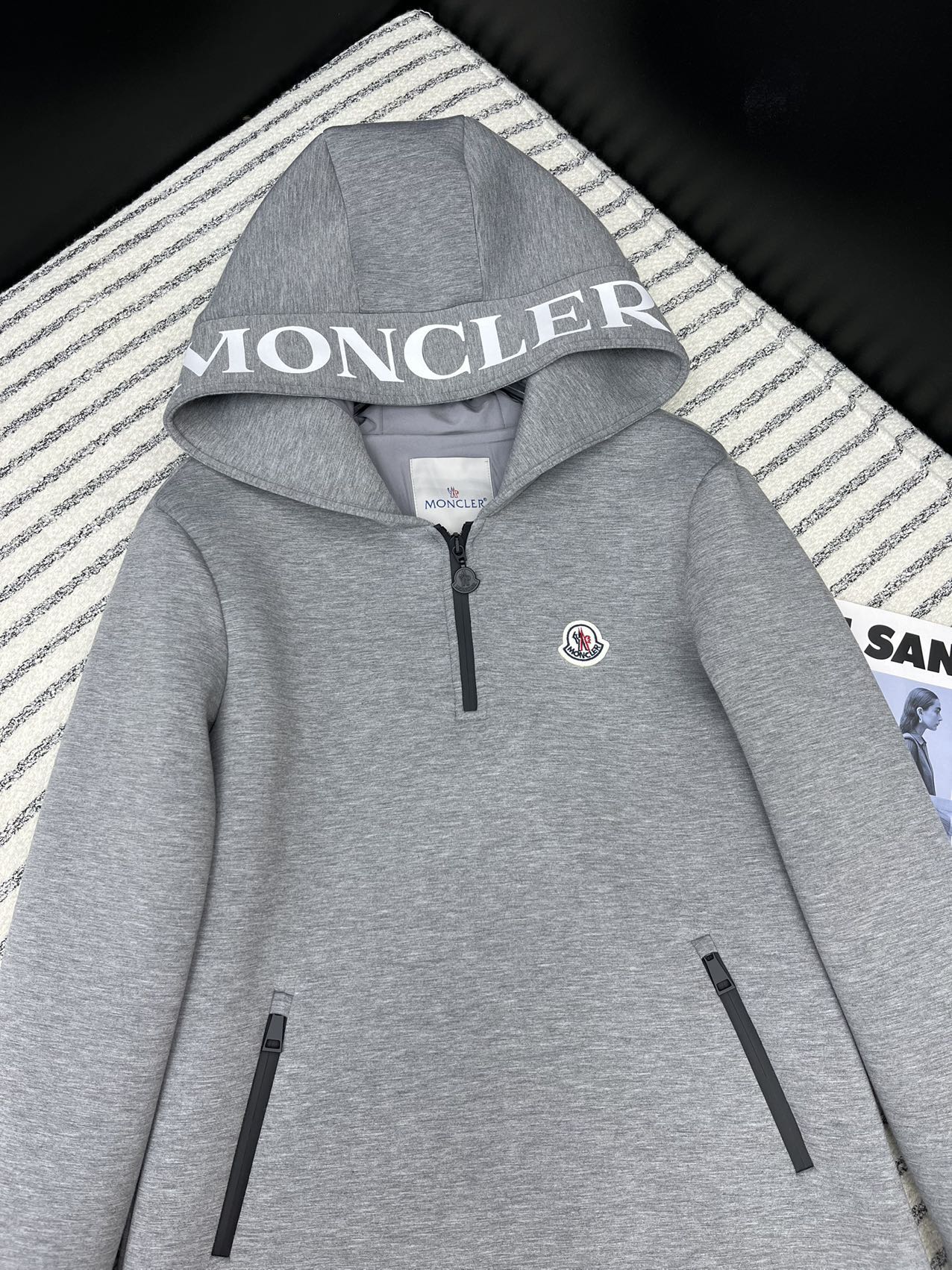 Moncler Style Women’s Hooded Mid-Length Sweatshirt Dress – Style 252314