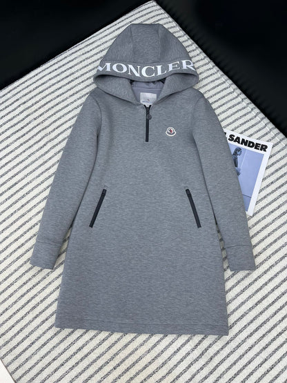 Moncler Style Women’s Hooded Mid-Length Sweatshirt Dress – Style 252314