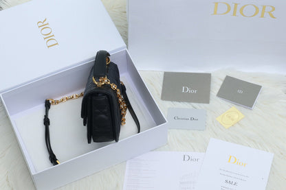 JOLIE TOP HANDLE BAG 19 IN BLACK CANNAGE CALFSKIN