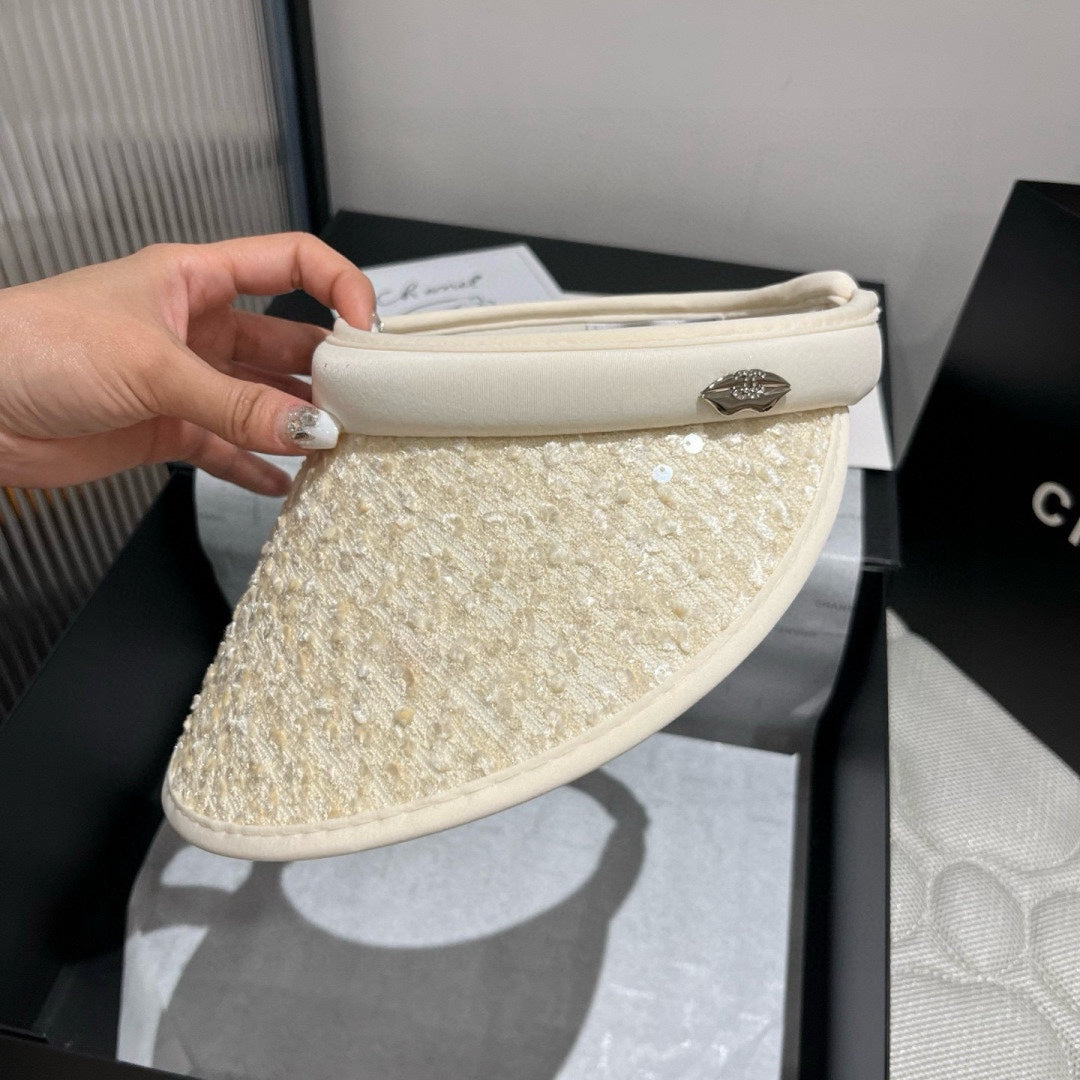 CC SUN HAT MODEL IVORY WITH SEQUINS 673927
