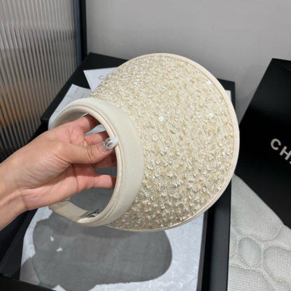 CC SUN HAT MODEL IVORY WITH SEQUINS 673927