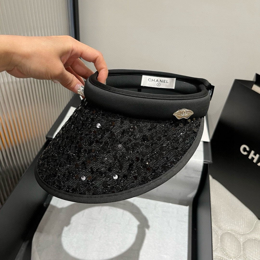 CC SUN HAT MODEL BLACK WITH SEQUINS 673928