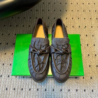 BOTTEGA VENETA 26S LOAFERS IN CHOCOLATE BROWN LAMBSKIN