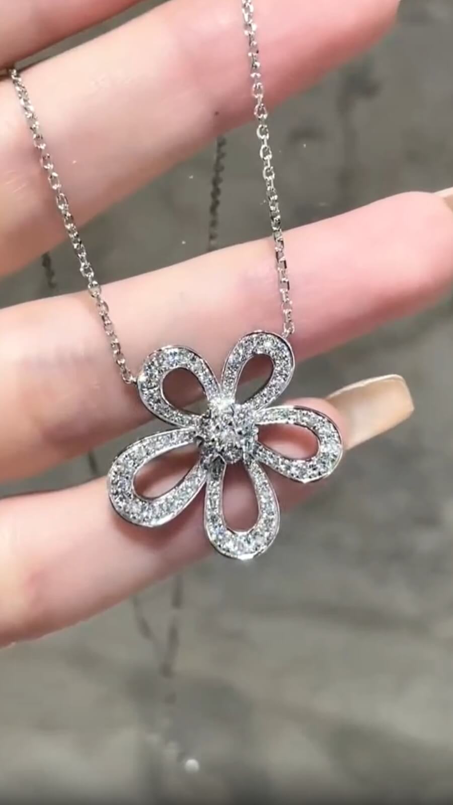 Full Pavé Lab Diamond Necklace – PT950 Platinum | Statement Design-1 | Now on Sale