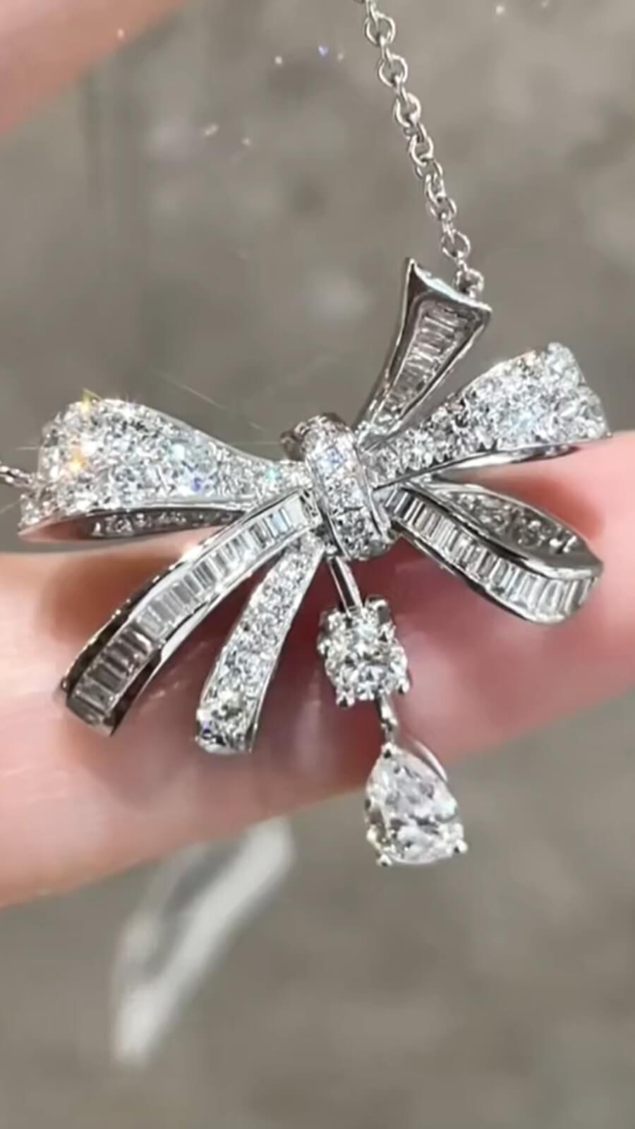 Full Pavé Lab Diamond Necklace – PT950 Platinum | Statement Design-3 | Now on Sale