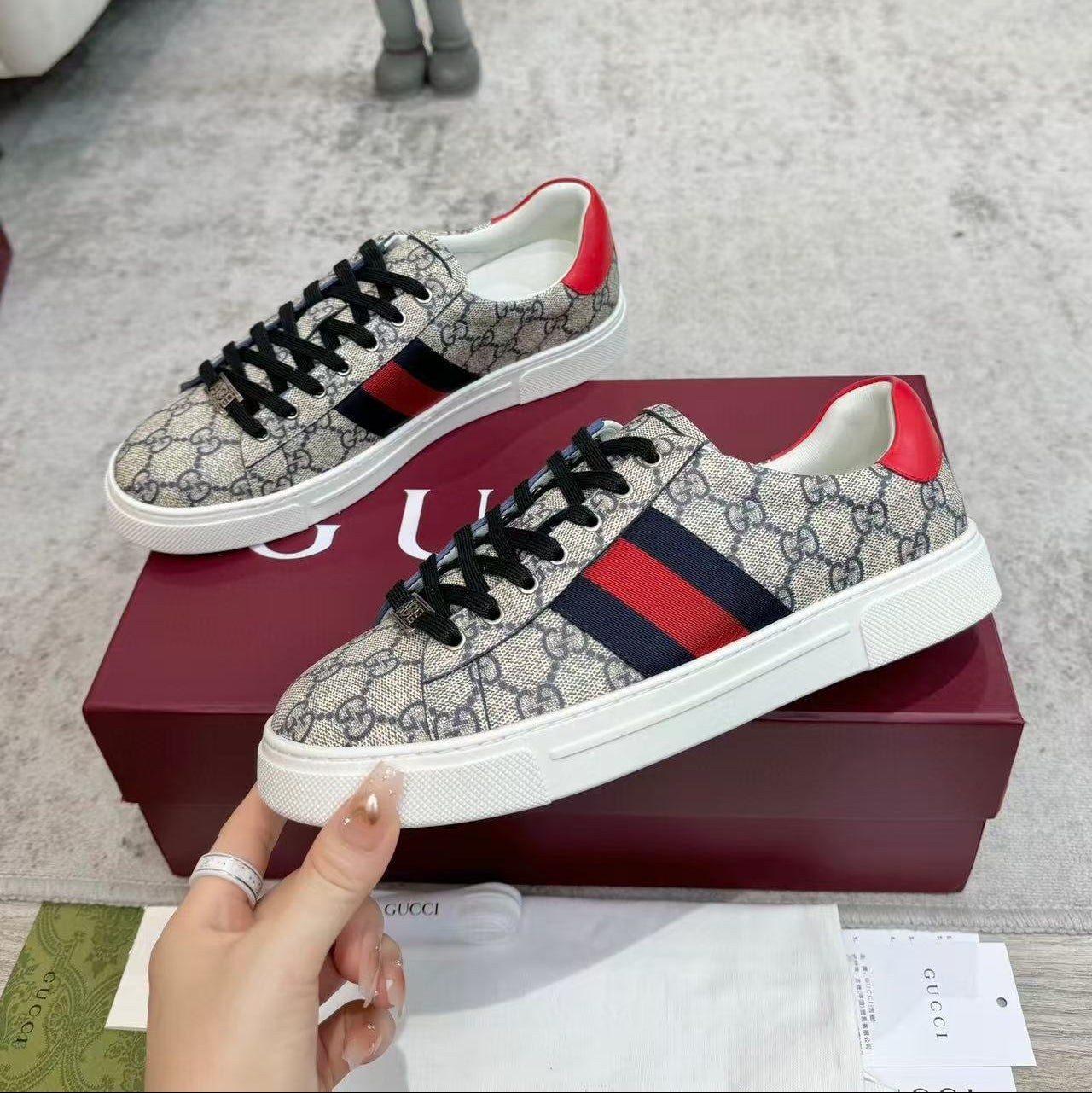 ACE TRAINER CANVAS IN WEB BEIGE