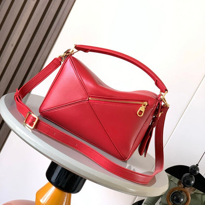 PUZZLE HANDBAG 24 IN RED CALFSKIN