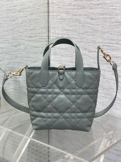 MINI TOUJOURS BUCKET BAG 18 IN GREY CANNAGE CALFSKIN