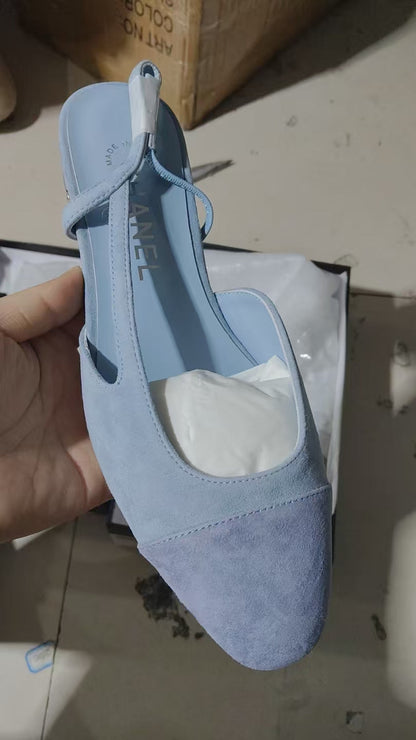 CC SLINGBACK IN BABY BLUE SUEDE