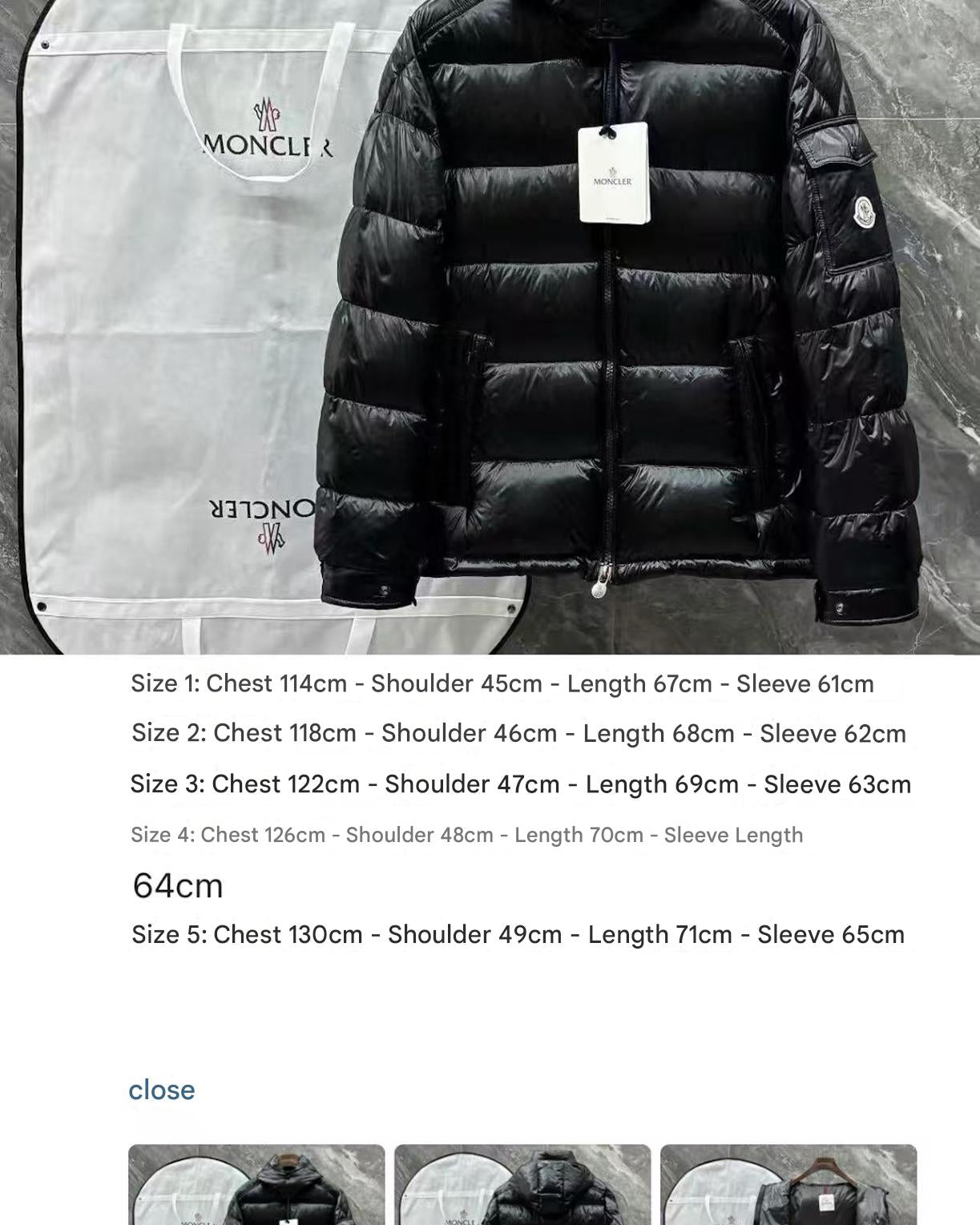 Moncler Style Puffer Jacket in Black