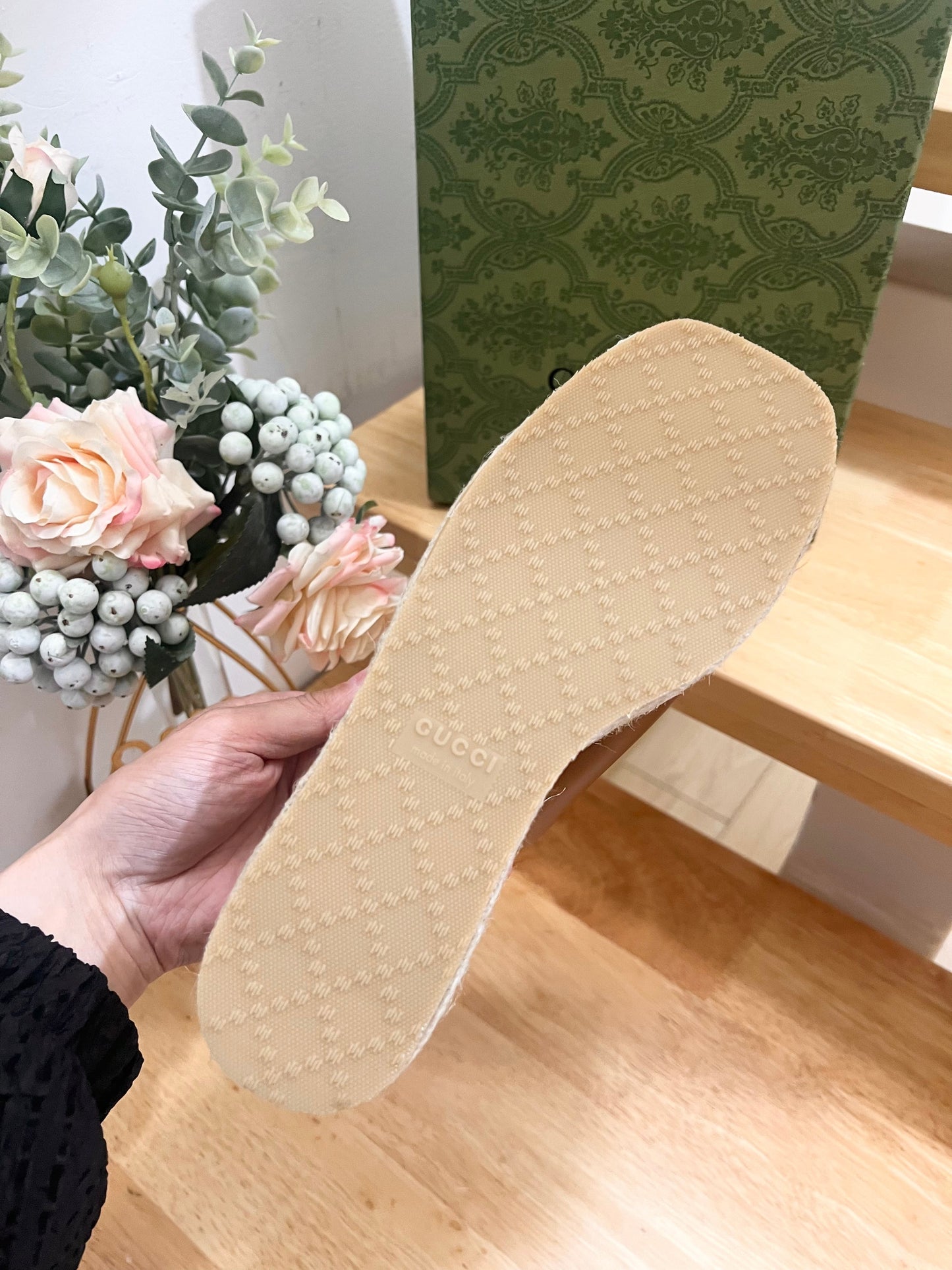 HIGH 10CM WEDGE SANDALS IN RUSSET BROWN SHEEPSKIN