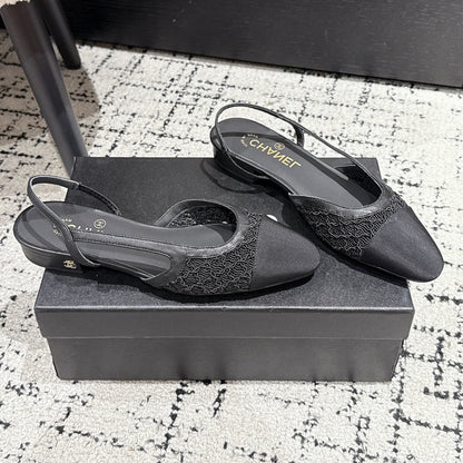 SLINGBACK 25S IN BLACK FABRIC