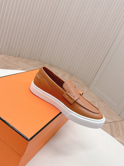 HM 25S SLIP-ON IN BROWN LAMBSKIN