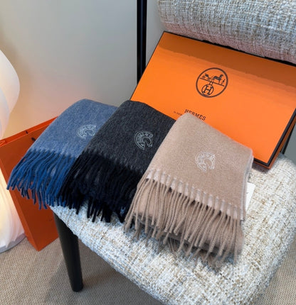 HERMES 25S SCARF 190 IN CASHMERE 854637