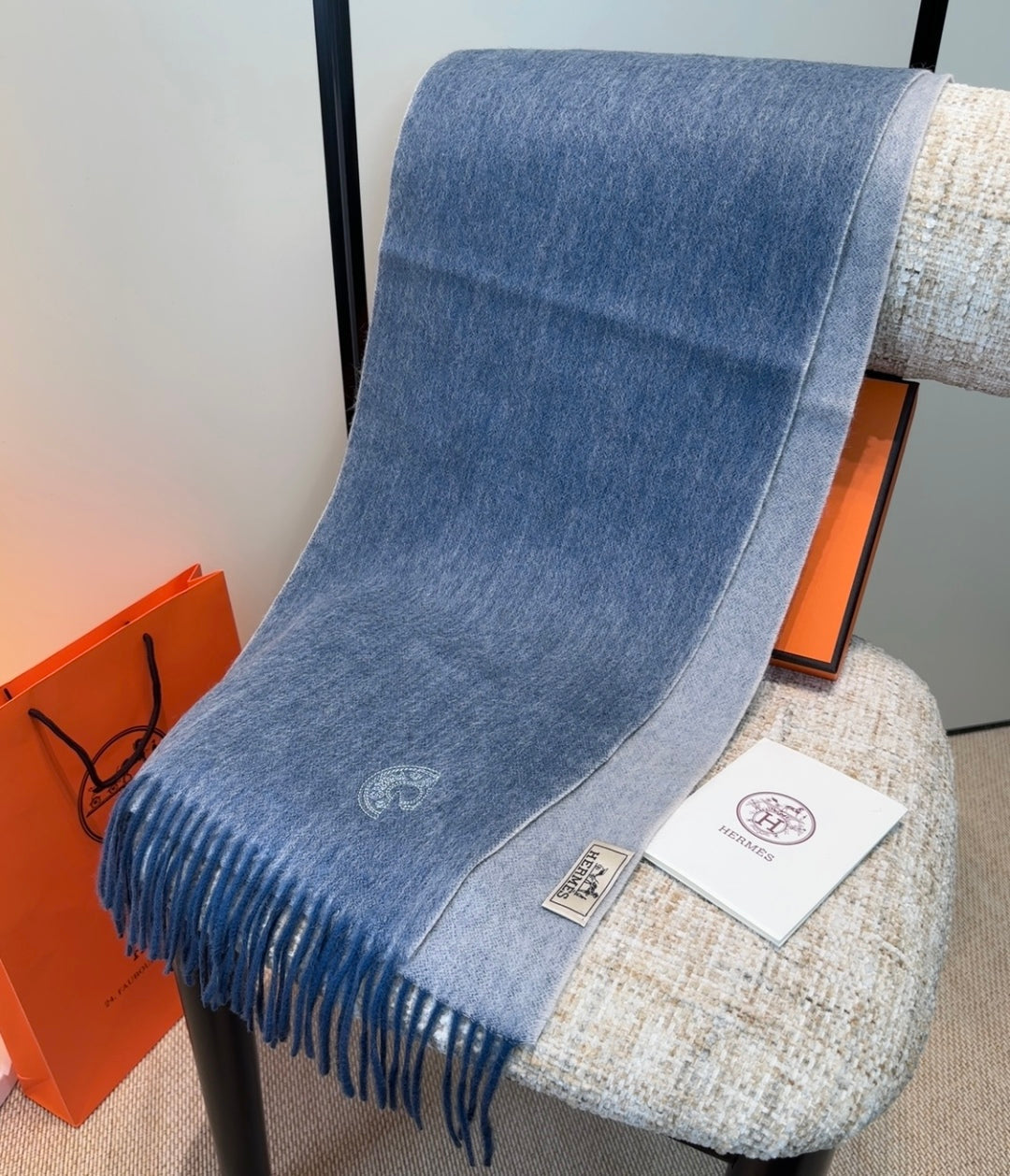 HERMES 25S SCARF 190 IN CASHMERE 854637