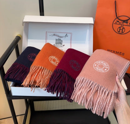 HERMES 25S SCARF 190 IN CASHMERE 854619