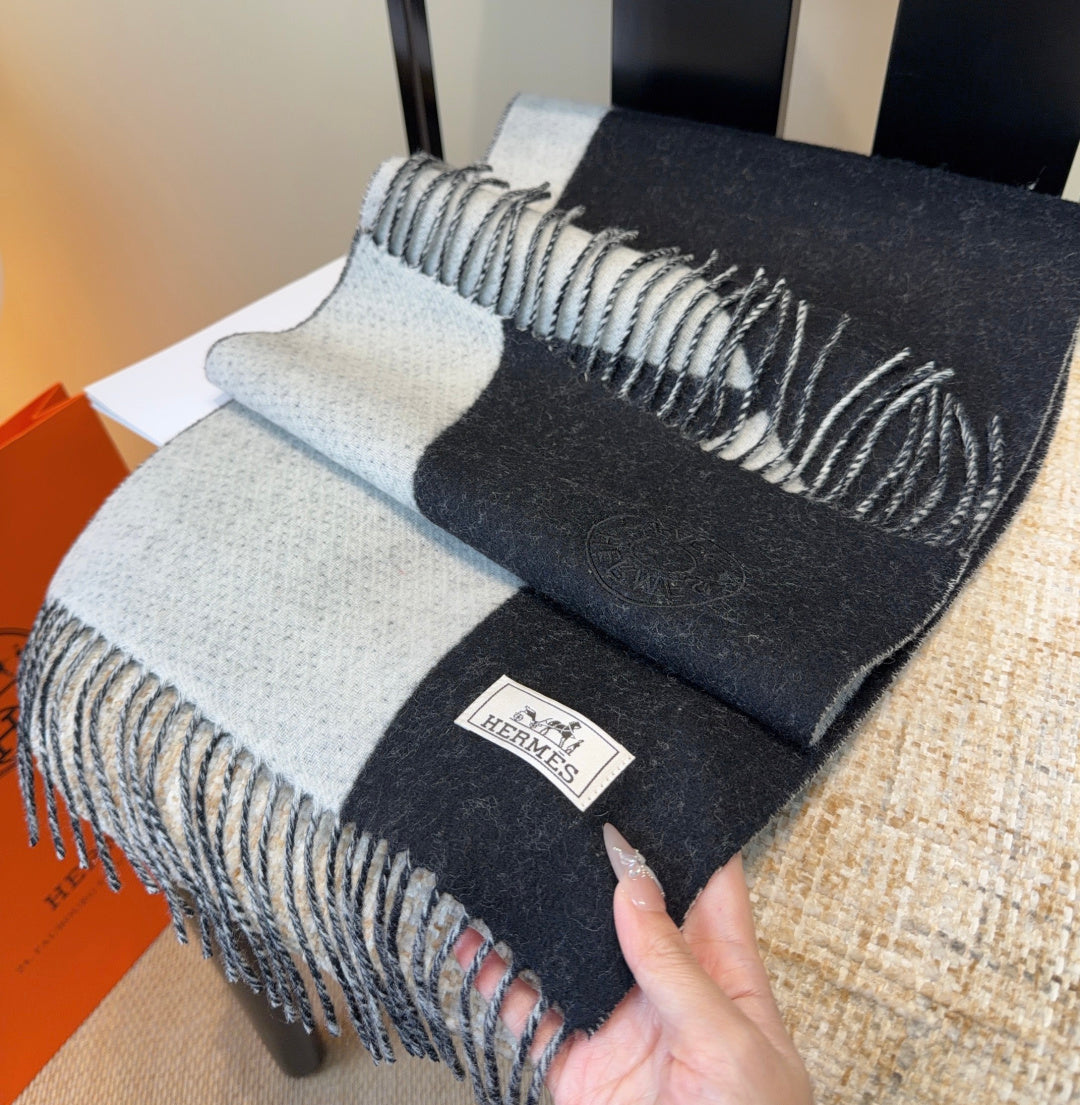 HERMES 25S SCARF 190 IN CASHMERE 989786