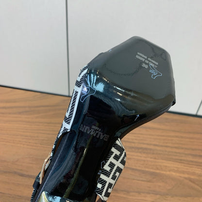 BALMAIN 25S JACQUARD KNIT SLINGBACK PUMPS 95MM IN BLACK AND PINK CALFSKIN