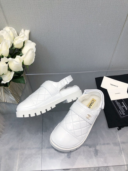 CHUNKY PLATFORM SHEARLING SLIPPER WHITE LAMBSKIN