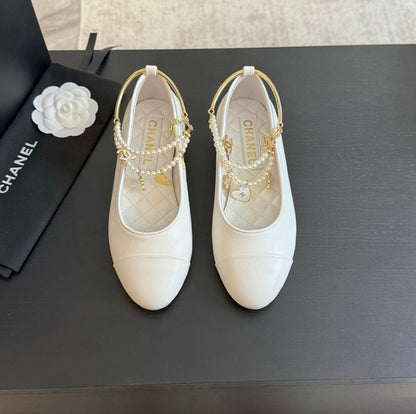 Double Strap Chunky Heel Mary Jane Shoes White