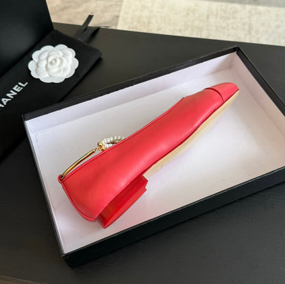 Double Strap Chunky Heel Mary Jane Shoes Red Pink