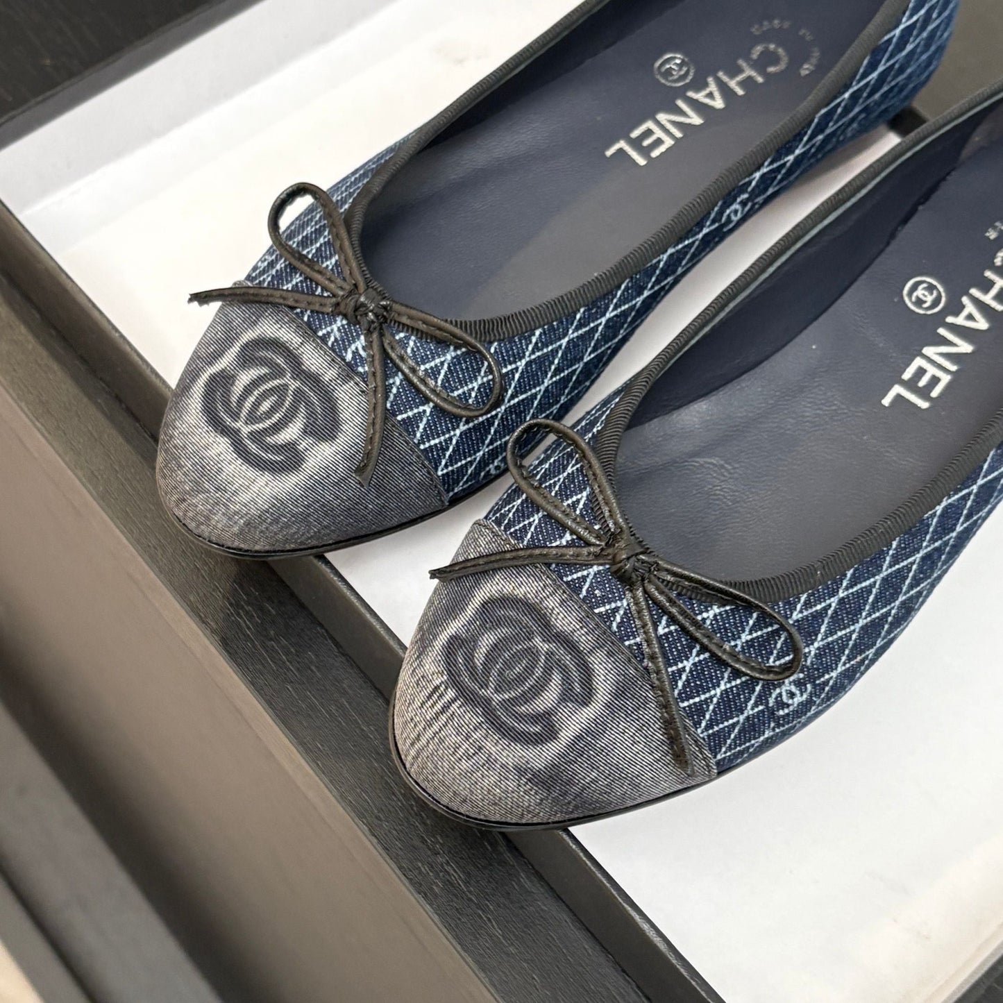 BALLET FLATS IN AEGEAN BLUE MONOGRAM DENIM