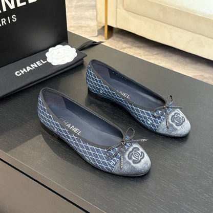 BALLET FLATS IN AEGEAN BLUE MONOGRAM DENIM