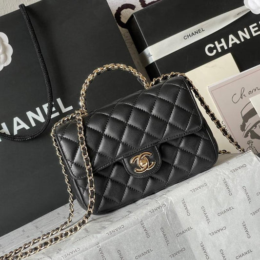 Chanel Style Mini Flap Bag 18cm Black Lambskin – Style223
