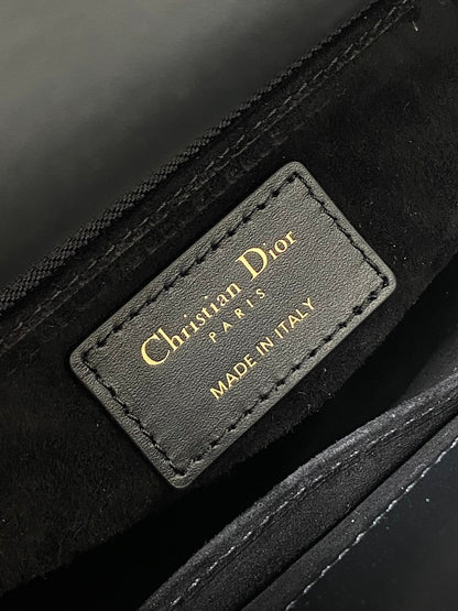 SMALL 20 BAG BLACK LAMBSKIN WITH SHOOTING STAR EMBROIDERY WOMEN