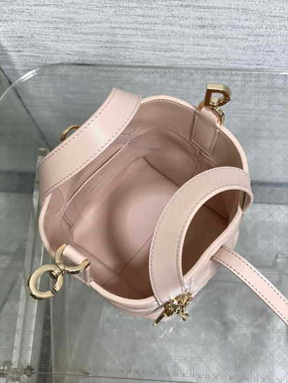 DIOR 25S ALWAYS MINI BAG 13 IN LIGHT PINK MACROCANNAGE CALFSKIN GOLD HARDWARE