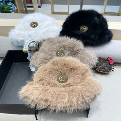 BUCKET HAT IN CAMEL BEIGE FOX FUR 404751