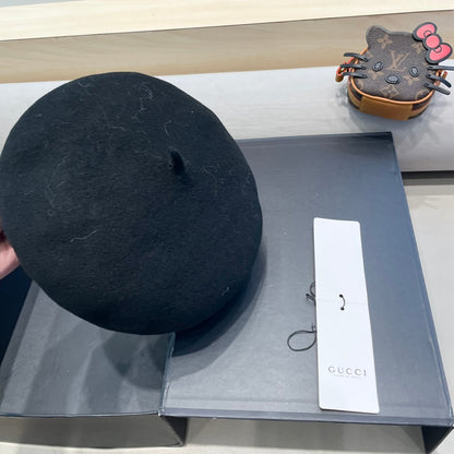BERET HAT IN BLACK WOOL 406886